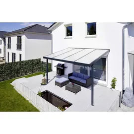 Gutta Terrassendach Premium 410 x 406 cm anthrazit / Acryl klima blue