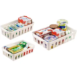 Aufbewahrungssystem, (Set, 6 tlg.), für den Kühlschrank, Kunststoff, je 2 Körbe in 3 verschiedenen Größen, 76785048-0 weiß