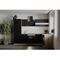 Respekta Winkelküche L-Form 280 cm Schwarz