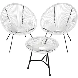 TECTAKE 2 Gartenstühle Santana mit Tisch