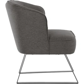 exxpo - sofa fashion Sessel Americano Bezug in verschiedenen Qualitäten 66 x 80 x 69 cm Grau mit Keder und Metallfüßen