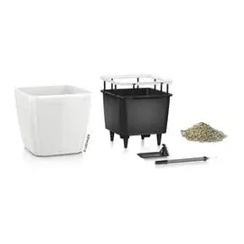 LECHUZA Quadro LS 50 Komplettset 50 x 50 x 47 cm weiß hochglanz