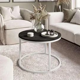 Lukmebel Lookway Couchtisch, Weiß, Holzwerkstoff, Rund, 60x42x60 cm, Wohnzimmer, Wohnzimmertische, Couchtische