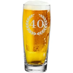 Luxentu Willi Becher Bierglas Helles-Glas 0,5 Liter mit Eichung - 40. Jubiläum