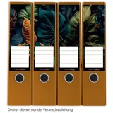 itenga Etiketten itenga 12er Set Ordneretiketten als Panorama Motiv Exotische Blätter -