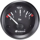 EQUUS 842095 Kfz Einbauinstrument Öldruckanzeige Messbereich 0 - 7 bar Standart Gelb, Rot, Grün 52 mm
