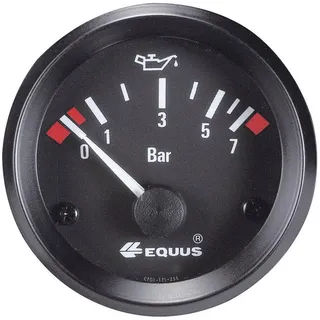 EQUUS 842095 Kfz Einbauinstrument Öldruckanzeige Messbereich 0 - 7 bar Standart Gelb, Rot, Grün 52 mm