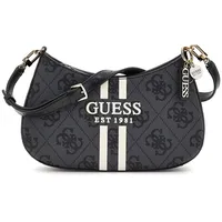GUESS Noelle II Top Zip Shoulder Bag Coal Logo