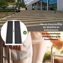 Trutzholm Rollstuhlrampe klappbar 152 cm Traglast 272 kg Alu grau schwarz beschichtet