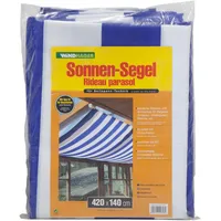Powertec Sonnensegel 420x140cm blau/weiß