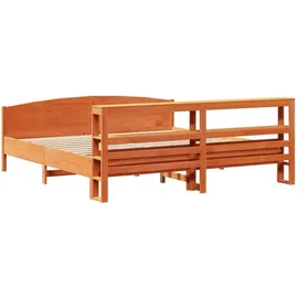 vidaXL Massivholzbett 180 x 200 cm Wachsbraun