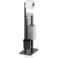 Kela Toilettengarnitur Style, Metall, schwarz matt, mit Ersatzrollenhalter, 22499
