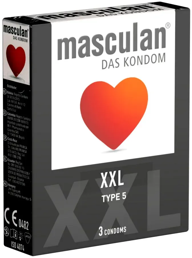 «Typ 5» (XXL) größere Kondome für ausreichend Platz (3 Kondome)
