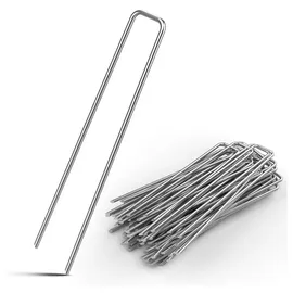 Gardebruk - Erdanker Verzinkter Stahl 150mm X 25mm Ø 2,7mm Unkrautvlies Gartenvlies Zeltanker Heringe Bodenanker Zaun Garten Zelthering Kunstrasen 50er Set