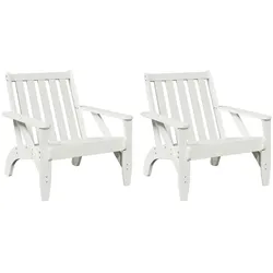 vidaXL Adirondack-Gartenstühle 2Stk. Weiß 75x77x77cm Massivholz Kiefer