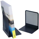 Wedo 651201 Buchstützen Office (2er Set, Drahtmetall) schwarz
