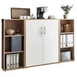 BMG Möbel Aktenschrank Office Edition Sw Set 2 niedrig, Weiß/Eiche