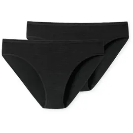 SCHIESSER Tai Slip mit Streifenmuster im 2er-Pack, Black, 36