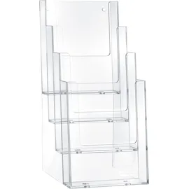 Helit Prospekthalter H2352002 1/3 DIN A4 4Fächer PS glasklar