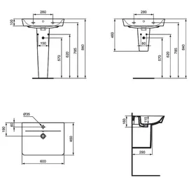 Ideal Standard Connect Air Cube Waschtisch 60 x 46 cm (E029801)