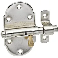 GAH Alberts Feder-Grendelriegel mit befestigter Schlaufe B45xL85mm silber, vernickelt