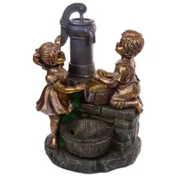 BIRENDY Zimmerbrunnen mit LED Leuchten, 74cm Springbrunnen für Innen
