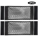 Geeignet Für Titoumi 2er-pack Gepäcknetze Mit Klebeband, Elastische Autoaufbewahrungstaschen, Wandtaschen, Kofferraumtaschen, Schwarz.