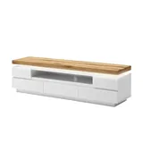 MCA Romina TV-Lowboard 175 cm  5 Schubkästen weiß matt/Wildeiche