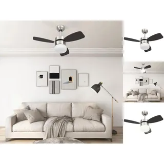 vidaXL Deckenventilator mit Licht und Fernbedienung 76 cm Dunkelbraun