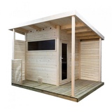 sentiotec Gartensauna Scala Medium Saunahaus aus Fichte Massivsauna ca. 344x313x270 cm