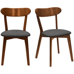 Stühle im Eichen-Vintage und anthrazitgraue Sitzfläche (2er-Set) DOVE