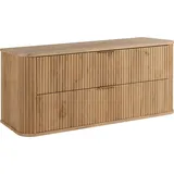 3e 3xe living.com Badezimmerschrank, Eiche + Goldener Griff, 41,5 x 120 x 51,7 cm