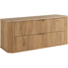 3e 3xe living.com Badezimmerschrank, Eiche + Goldener Griff, 41,5 x 120 x 51,7 cm