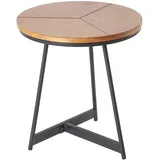 Riess-Ambiente Beistelltisch OAK ELEGANCE 45cm Eiche-Design schwarzes Metallgestell rund