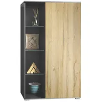 Vladon Standvitrine Davos (Standvitrine, mit 3 Glasböden und 8