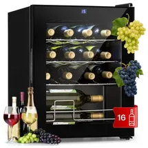 Klarstein Shiraz 16 Uno Weinkühlschrank 42l Touch-Bedienfeld 131W 5-18°C Schwarz