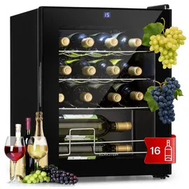 Klarstein Shiraz 16 Uno Weinkühlschrank 42l Touch-Bedienfeld 131W 5-18°C Schwarz