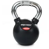 Sport-Thieme Kettlebell Gummiert mit gerändeltem Chrom-Griff. 16 kg Schwarz 16kg