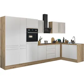 kochstation Winkelküche Florida L-Form 360 x 165 cm weiß