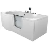 AcquaVapore Whirlpool-Badewanne Sitzbadewanne Senioren Wanne Sitzwanne mit Tür S12-TH-AIR-R 85x170 cm, (1-tlg) weiß