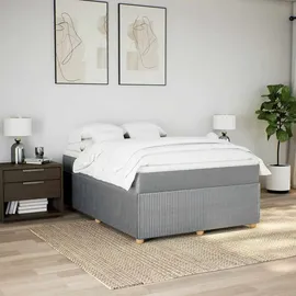 vidaXL Boxspringbett mit Matratze Hellgrau 140x200 cm Stoff