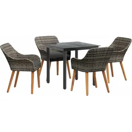 vidaXL Garten Essgruppe 5-tlg. Grau