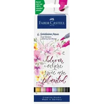 Faber-Castell Tuschestift Dual Marker Goldfaber Aqua, Lettering, 6er Set