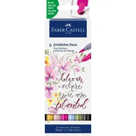 Faber-Castell Tuschestift Dual Marker Goldfaber Aqua, Lettering, 6er Set