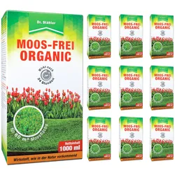 Silberkraft Moos-Frei Organic: Hochwirksamer Moosentferner für einen grünen, perfekten Rasen 10x1000 ml