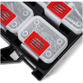 Stier Werkzeugbox mit 12 ausziehbaren Behältern schwarz