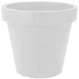 Spetebo Pflanzkübel Kunststoff Pflanzkübel L rund Ø 48 cm weiß (Stück, 1 St., Blumentopf), klassischer runder Pflanzkübel für den Garten weiß Ø 48 cm x 48 cm x 43 cm