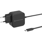 Conceptronic OZUL04BE 67W GaN USB-PD-Ladegerät, Eingebautes USB-C-Kabel, Drinnen, AC, 21 V, 1,8 m, Schwarz