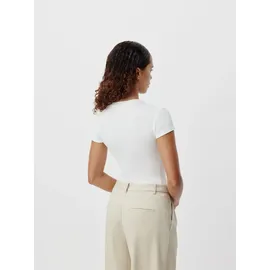 LeGer By Lena Gercke T-Shirt "Cindy, LeGer by Lena Gercke", Damen, Gr. 38, weiß, Feinripp, Obermaterial: 95% Viskose, 5% Elasthan, unifarben, figurbetont normal, Rundhals, eingesetzt abgesteppte Kante, Shirts T-Shirt, Figurbetont mit Rundhalsausschnitt
