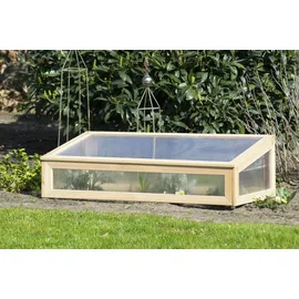 Dobar Frühbeetaufsatz für Hochbeete 128 x 67 x 22 cm, Kiefernholz, natur